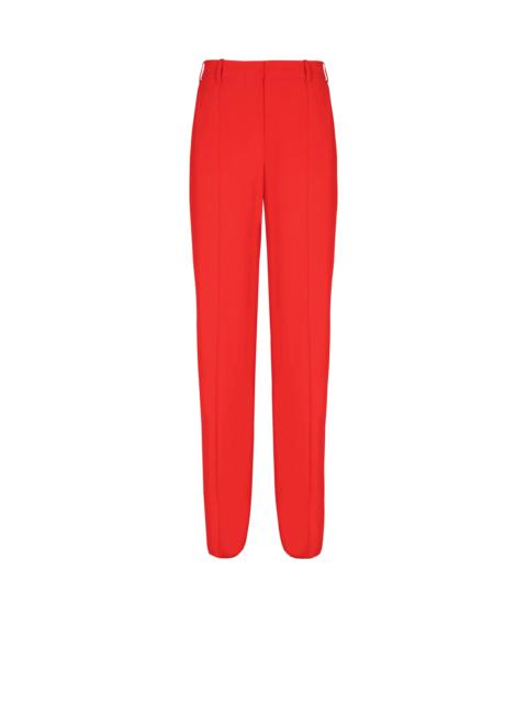 Crepe straight-leg tailored trousers