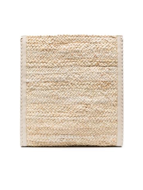 logo-plaque interwoven beach bag