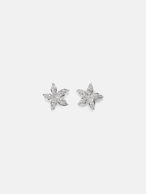 Lavender 18kt white gold earrings with diamonds