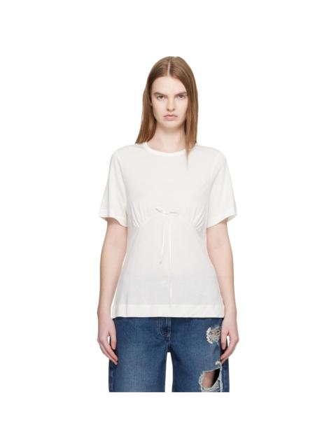 White Gathered Bust Bow T-shirt