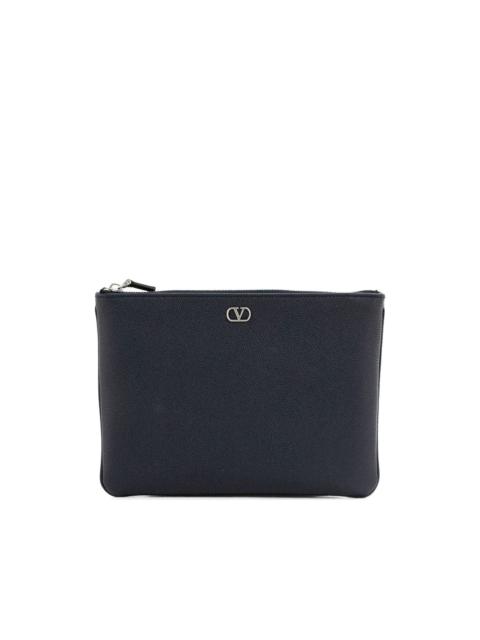 logo-plaque clutch bag