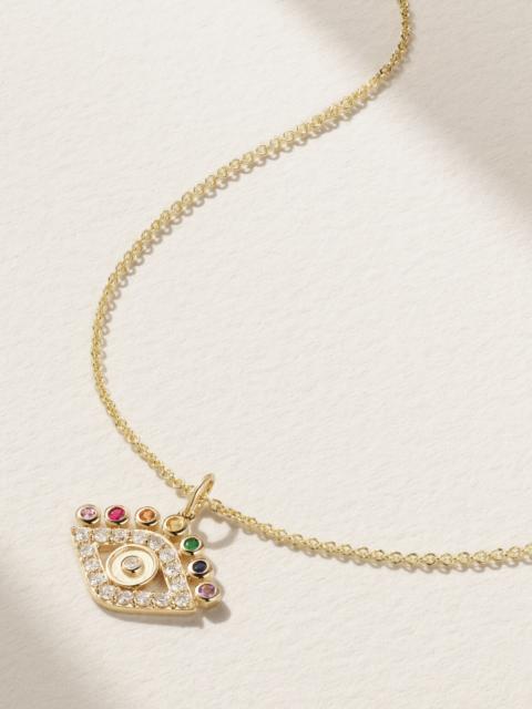 Evil Eye 14-karat Gold Multi-stone Necklace