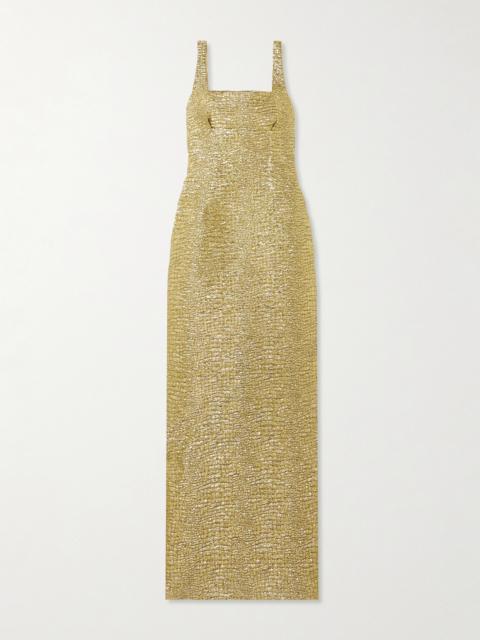 Micheline Metallic Seersucker Gown