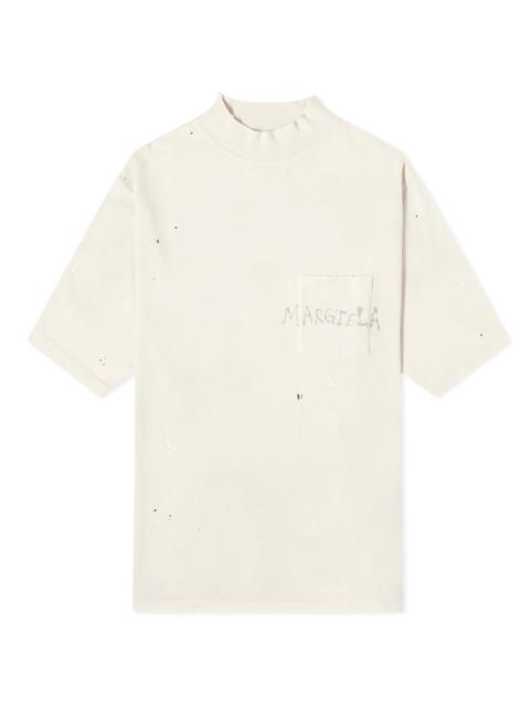 Maison Margiela Graffiti Logo Mock Neck T-Shirt