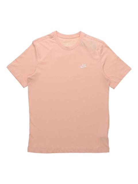 Nike Sportswear Club Embroidered Small Round Neck Short Sleeve Orange AR4999-800