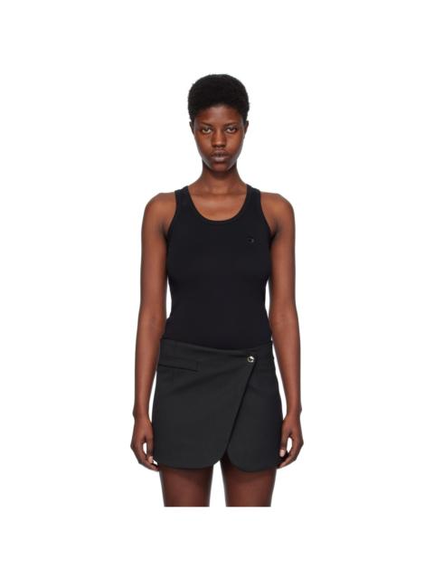 Black Embroidered Tank Top