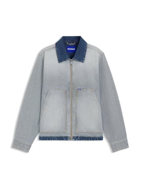 DENIM JACKET WITH INSIDE-OUT STYLING