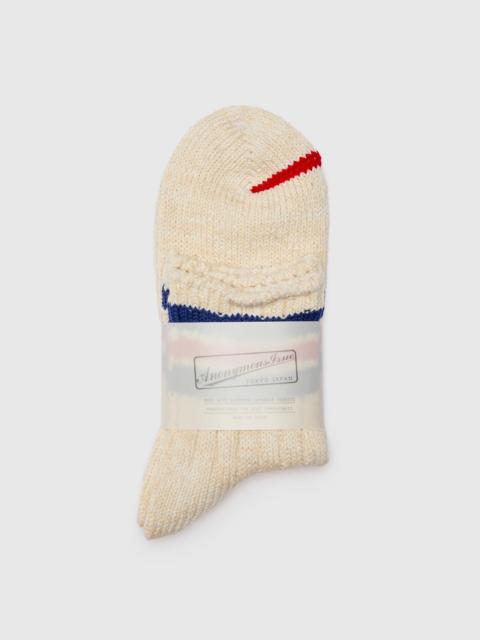 3 Line Quarter Length Sock in Blue Red