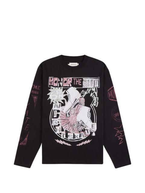 Night Skate long-sleeve graphic-print T-shirt