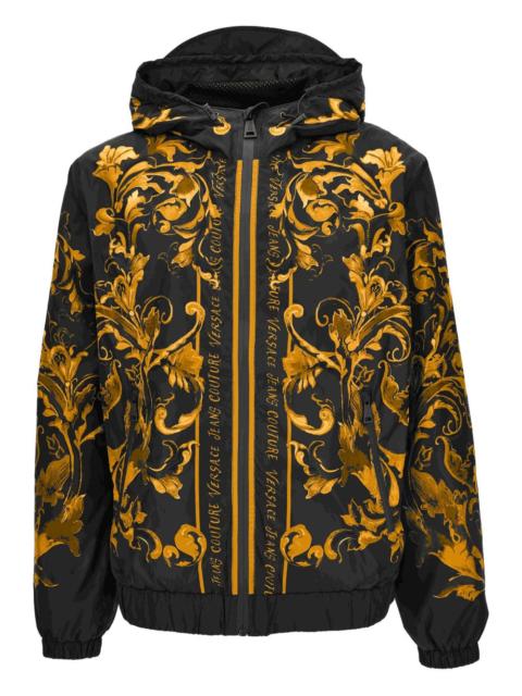 baroque-print hooded jacket