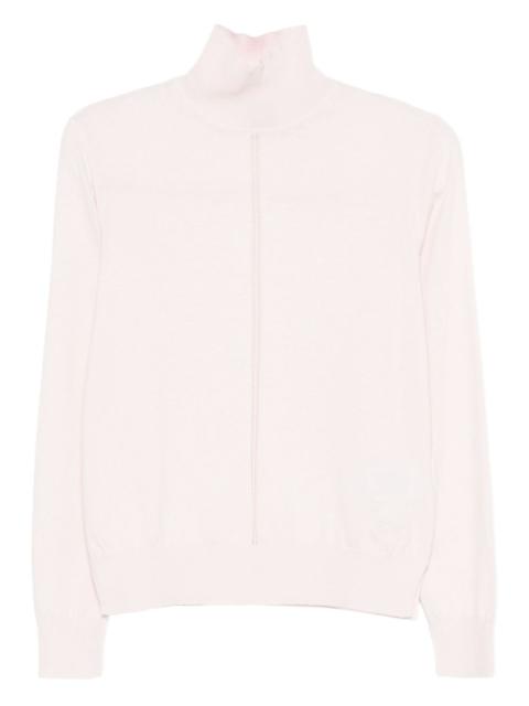 turtleneck front-detail sweater