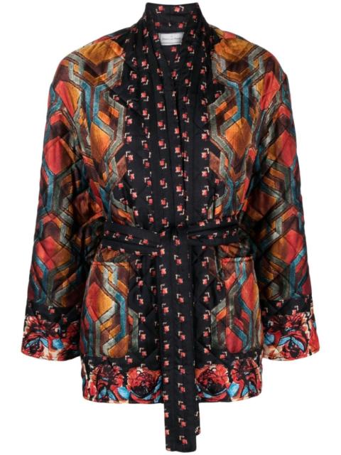 self-tied quilted jacket