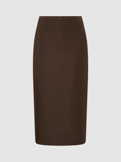 Paper Taffeta Column Skirt - Mocha