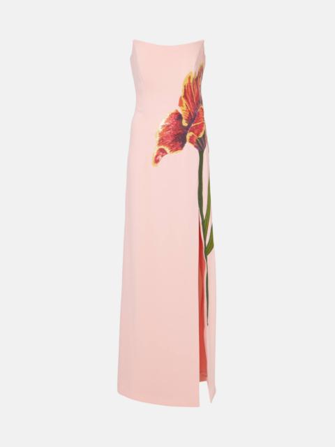 Margita floral crêpe corset gown