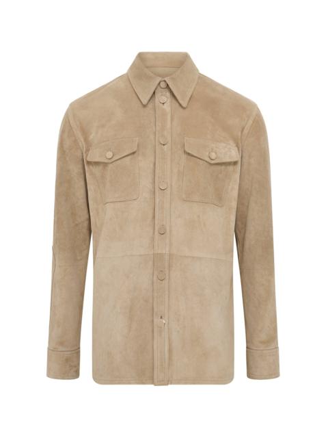 Lucas Overshirt in Camel Suede