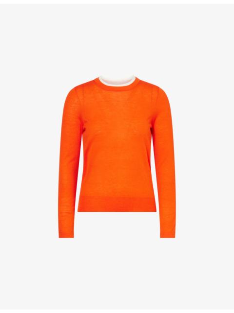Barely There Contrast-Trim Merino Wool-Blend Jumper