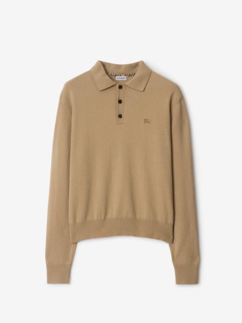 Long-sleeve Cashmere Blend Polo Shirt