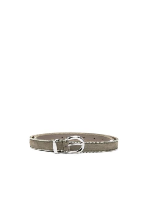stud-embellished suede belt