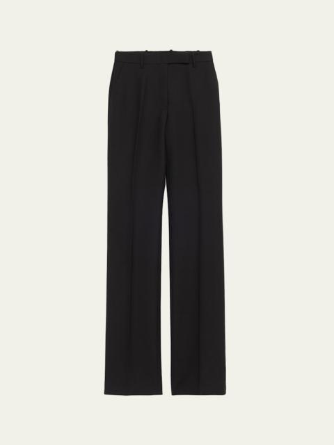 Wool-Blend Straight-Leg Pants