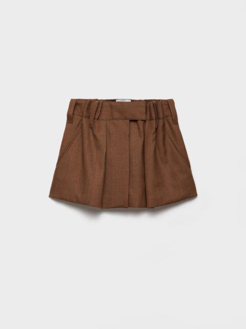 Pinstriped mouliné wool miniskirt