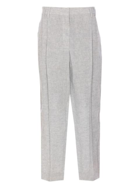 pressed-crease trousers