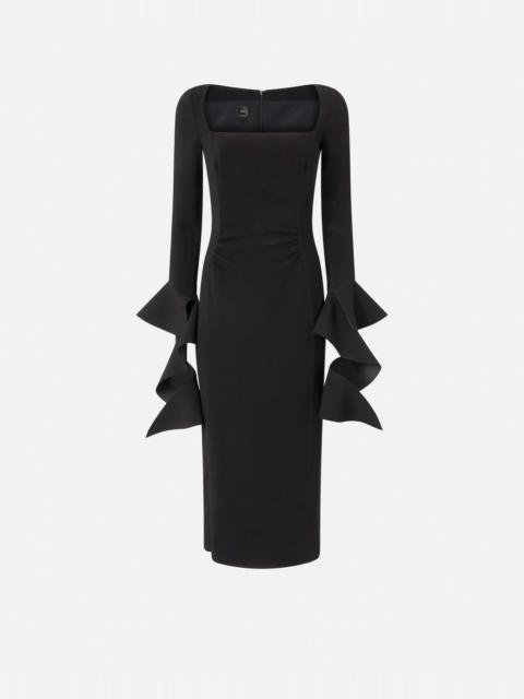 FITTED DRESS WITH FLOUNCES