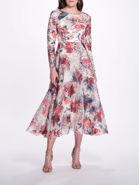 BACK KEYHOLE TEA LENGTH MIDI DRESS