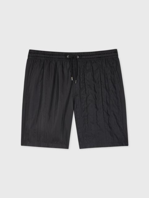 Black Tonal 'Shadow Stripe' Swim Shorts