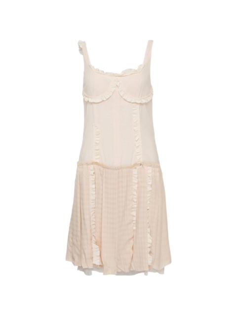 Flapper ruffled pleated mini dress