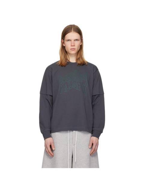 Gray 'geoff sacai' Print L/S T-shirt