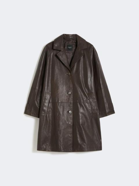 Nappa leather overcoat - BROWN