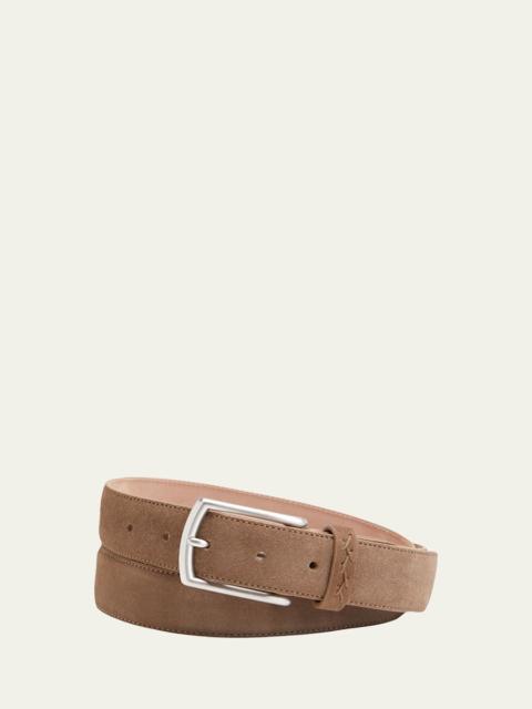 Men's Triple Stitch Leather Belt