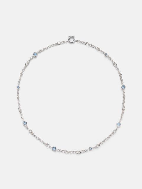 Gravity Estrella sterling silver necklace with aquamarines