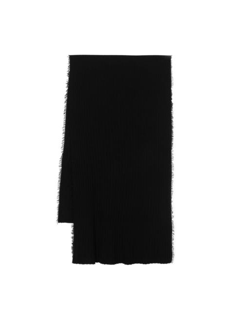 ribbed-knit frayed scarf