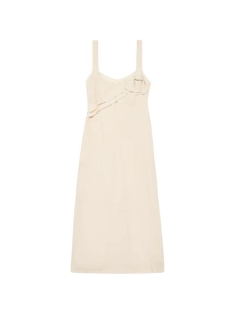 floral-appliqué dress