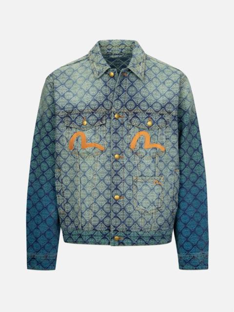 GRADIENT ALLOVER KAMON JACQUARD AND SEAGULL EMBRODIERY RELAX FIT DENIM JACKET