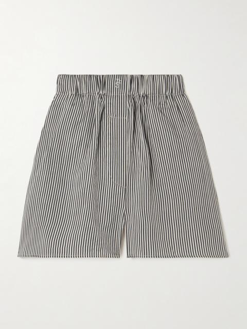 Lui Embroidered Striped Woven Shorts