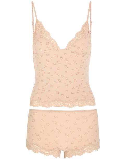 Skims Printed Stretch-polyamide Cami and Boyshort set