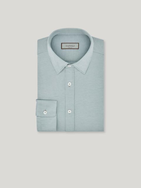 CASUAL REGULAR FIT SHIRT IN BRIANZA GREEN JERSEY