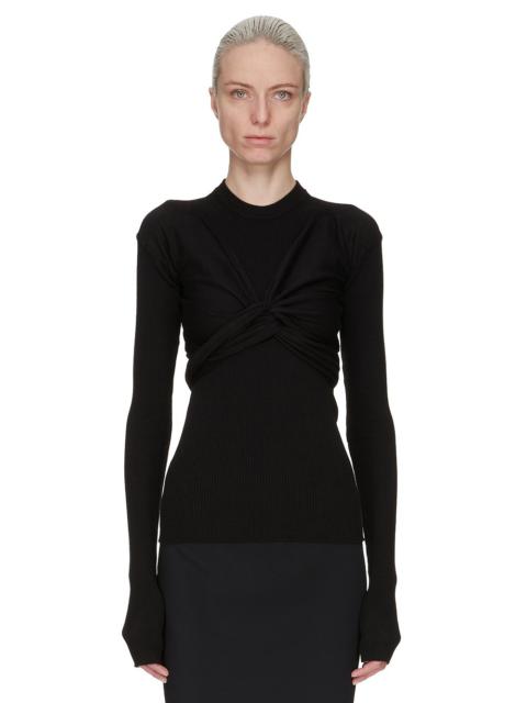 Rick Owens Cropped Cardigan with Wrap Front