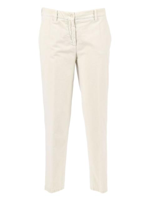 button-fastening cotton trousers