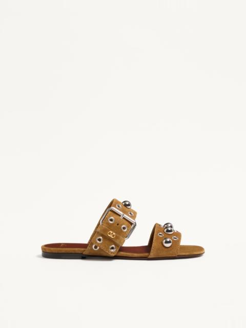 NELLCÔTE CRUST LEATHER SLIDE SANDAL