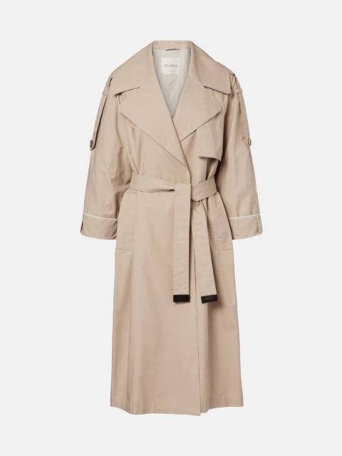 Cotton-blend gabardine trench coat