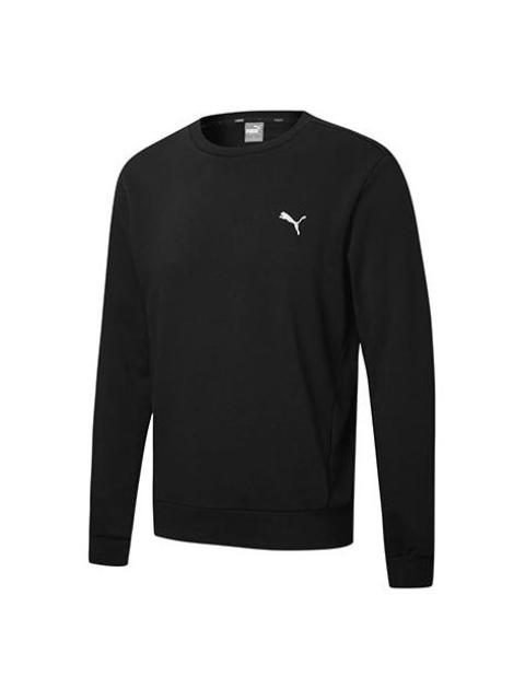 PUMA Embroidered Logo Sports Pullover Round Neck Black 590321-01