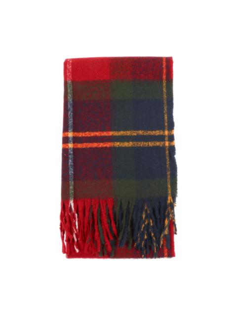 Deanna tartan-fringed scarf