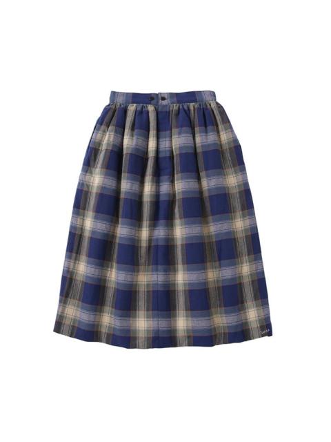 ELEVATION CHECK DOWN SKIRT W BLUE