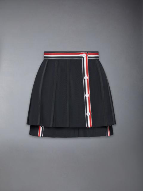 SCHOOL UNIFORM PLAIN WEAVE MINI PLEATED WRAP SKIRT