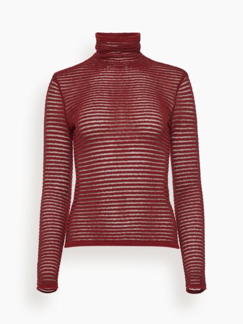 Hailey Sweater in Cashmere Silk Stripe Claret/Black