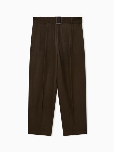 VIRGIN WOOL TROUSERS WITH BELT