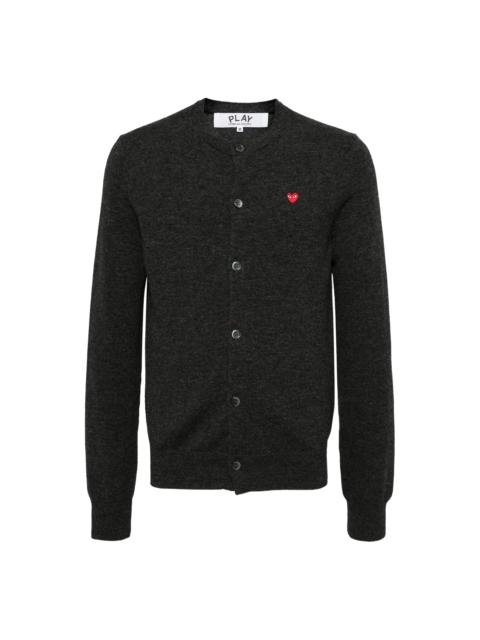 UNISEX CARDIGAN RED HEART - BLACK